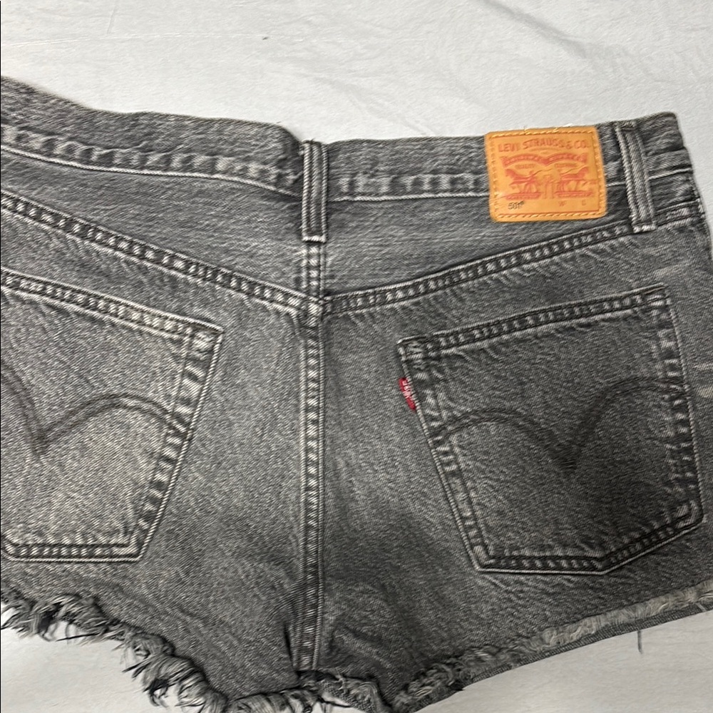 Levi's Black Jean Shorts Distressed Cut-Off Style